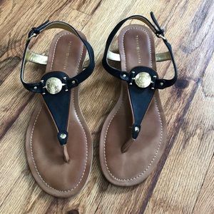 Black with gold sandals